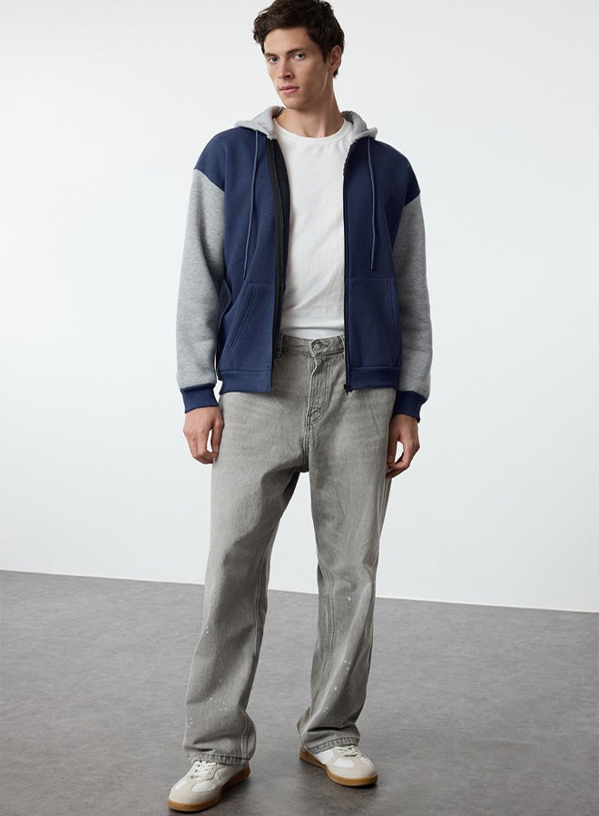 trendyol Oversize/Wide Cut Polar Fleece/Warm Zipper Hooded Cardigan/Sweatshirt TMNAW25SW00076 - Image 1