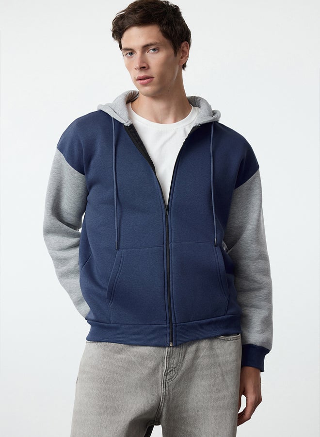 trendyol Oversize/Wide Cut Polar Fleece/Warm Zipper Hooded Cardigan/Sweatshirt TMNAW25SW00076 - Image 3