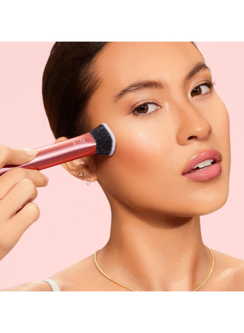 SOLARAE 4-Piece Face Makeup Brush Set with Synthetic Bristles for Blending & Buffing Concealer, Foundation, & Contour; Compatible with Liquid, Cream & Powder Products. - Image 4