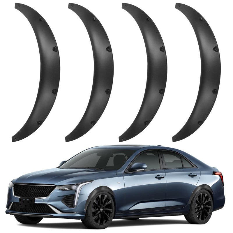 Generic Plobeda 4PCS 780mm+840mm Universal Fender Flares Wide Body Kit Wheel Arches Auto Car Body Kit Durable Polyurethane Black - Image 1