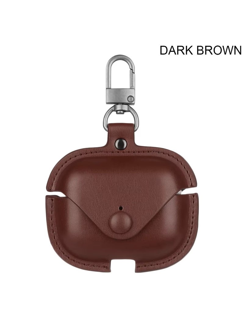 TWEGGON Airpods Pro 2 Case, Luxury Leather Case Compatible with Apple Airpods Pro 2 Dark Brown - Image 1