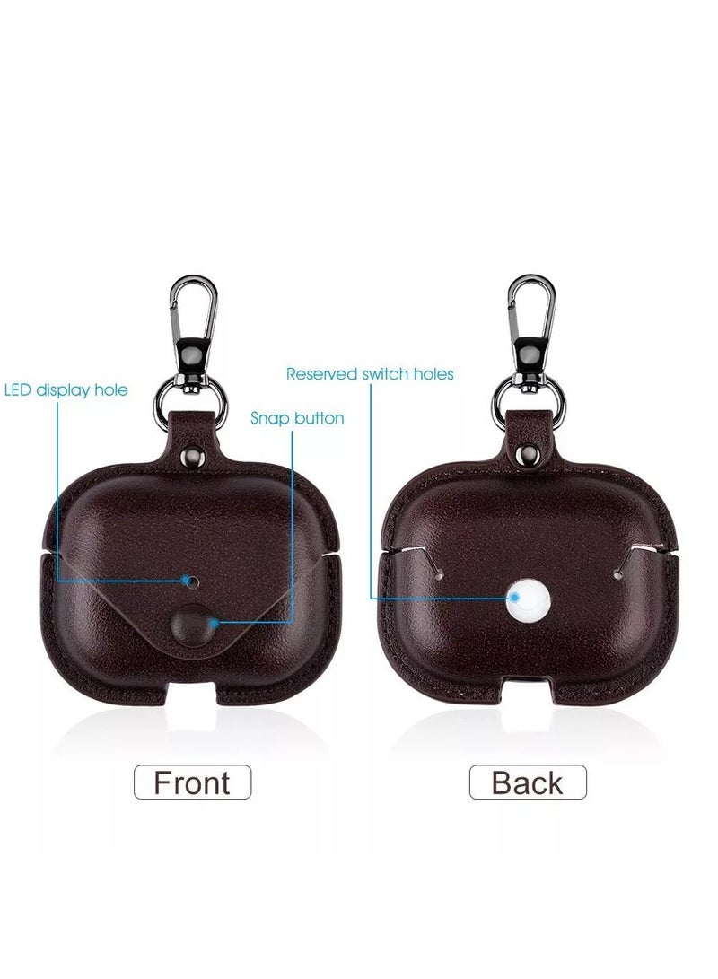 TWEGGON Airpods Pro 2 Case, Luxury Leather Case Compatible with Apple Airpods Pro 2 Dark Brown - Image 2