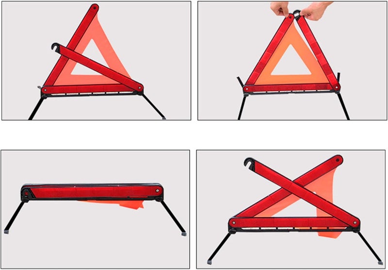 KAFEEK Reflective Warning Triangle for Vehicles, Emergency Warning Triangle Roadside Safety Triangle Kits, Day and Night Visibility for Car Breakdowns, Accidents, Fog Rain, 3-Pack - Image 4