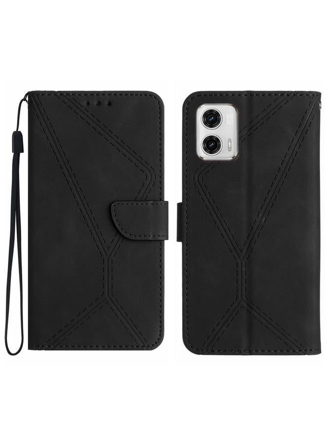 S-TOP Case For Motorola Moto G73 5G Stitching Embossed Leather Phone Case - Image 1