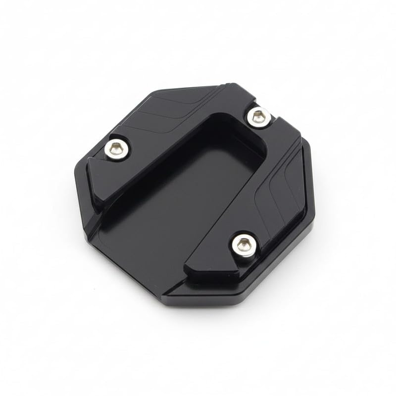 Bike Universal Alluminium Scooter Motorcycle Kickstand Extender Foot Side Stand Extension Pad Support Plate Anti-Skid Enlarged Base Black for Deo