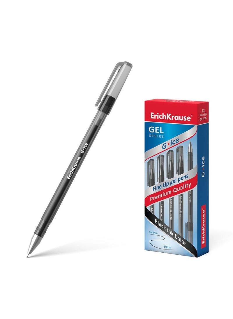 ErichKrause - Gel ink pen G-Ice Stick Original 0.5, ink color: black (box 12 pcs.) - Image 1