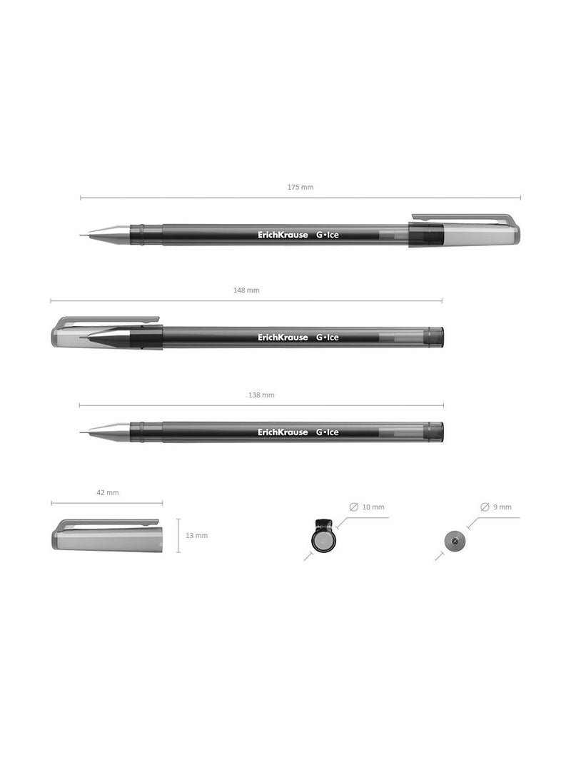 ErichKrause - Gel ink pen G-Ice Stick Original 0.5, ink color: black (box 12 pcs.) - Image 1