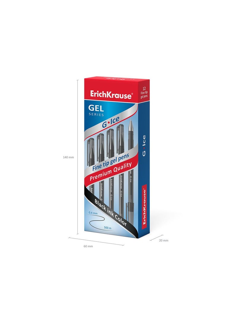 ErichKrause - Gel ink pen G-Ice Stick Original 0.5, ink color: black (box 12 pcs.) - Image 1