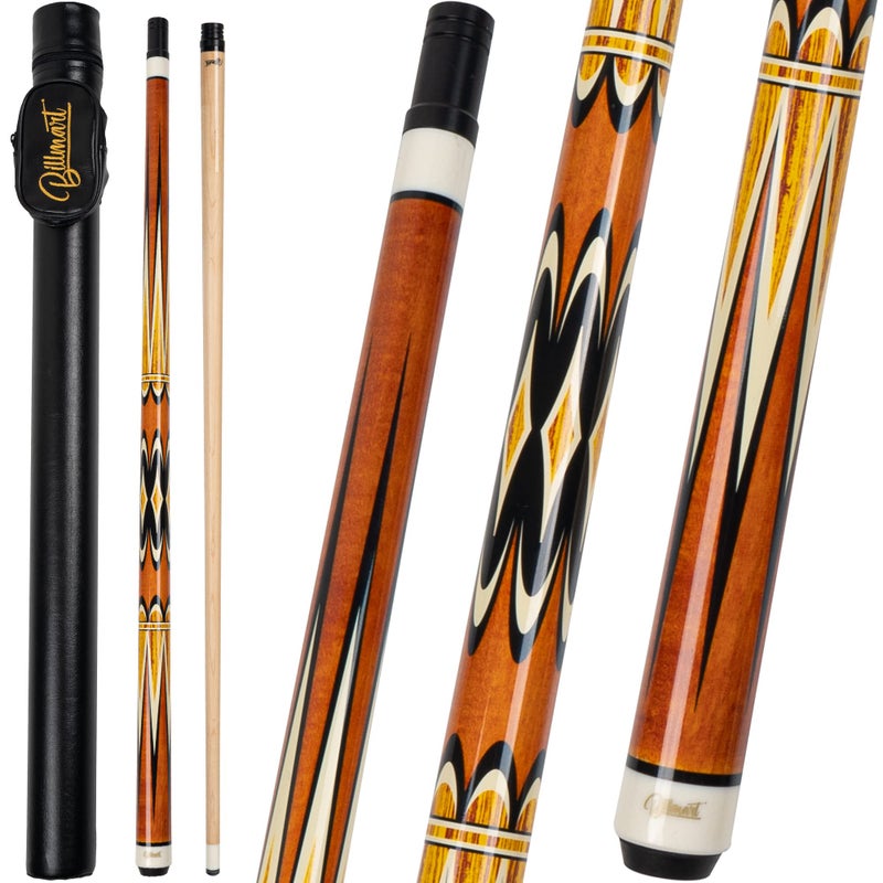 Billmart Pool Cue Stick Low Deflection Shaft Billiard Cue Sticks with Hard Case Pool Table Sticks Queue 1921 oz Pool QueAmber 21oz