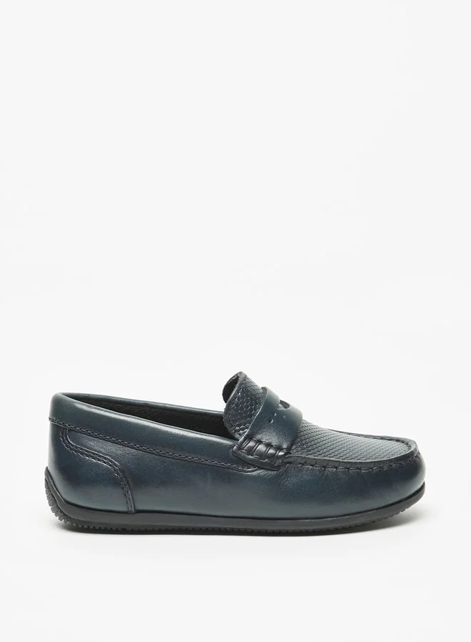 Mister Duchini Boys Textured Slip-On Mocassins with Cushioning