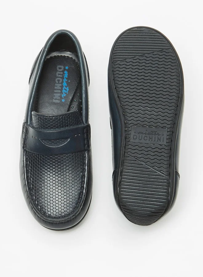 Mister Duchini Boys Textured Slip-On Mocassins with Cushioning