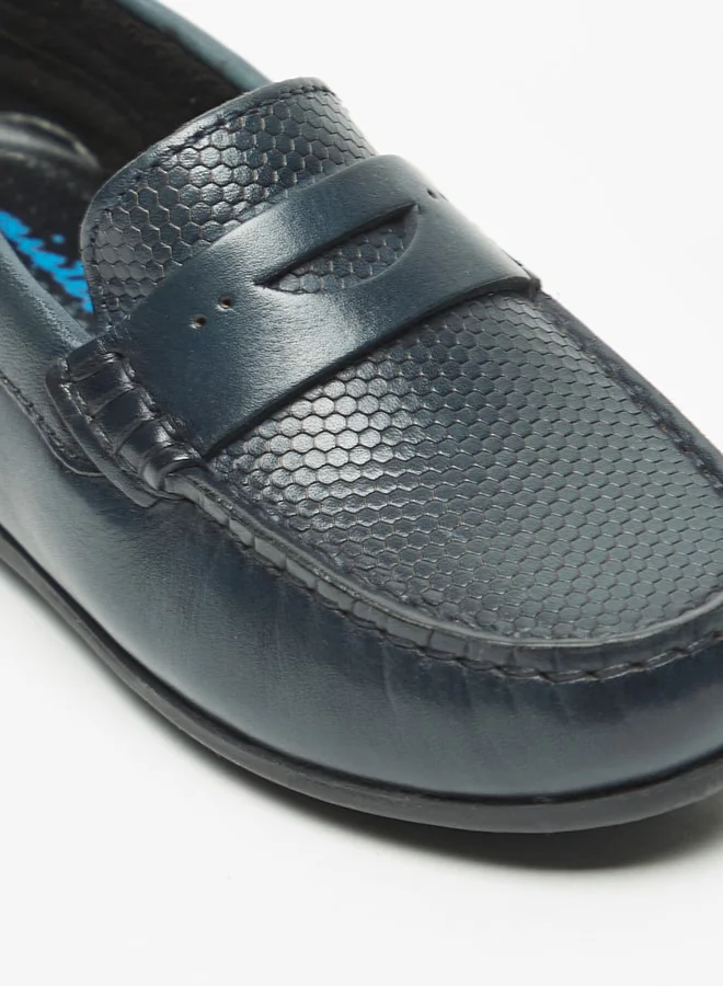 Mister Duchini Boys Textured Slip-On Mocassins with Cushioning
