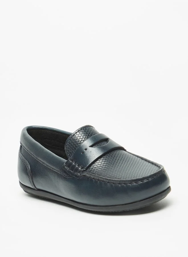 Mister Duchini Boys Textured Slip-On Mocassins with Cushioning