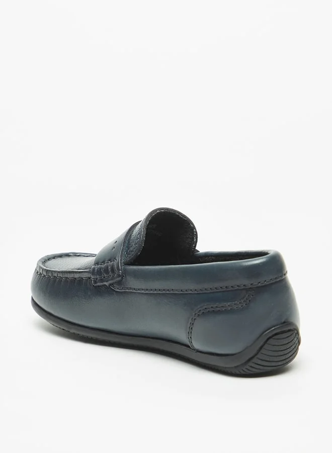 Mister Duchini Boys Textured Slip-On Mocassins with Cushioning