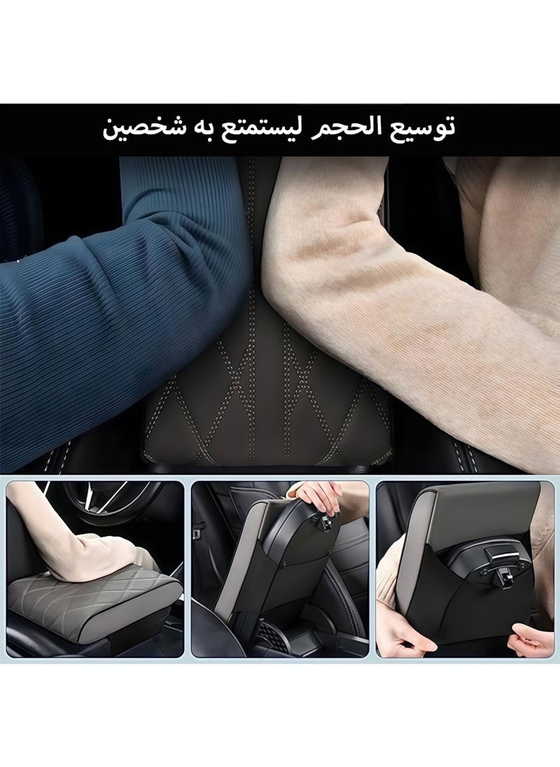 ليون هوم وسائد مسند ذراع السيارة الجلدية، واقيات مسند ذراع السيارة الجلدية السميكة، واقيات وحدة التحكم المركزية السميكة، مناسبة لمعظم المركبات، سيارات الدفع الرباعي، الشاحنات، سيارات السيدان  - Image 4