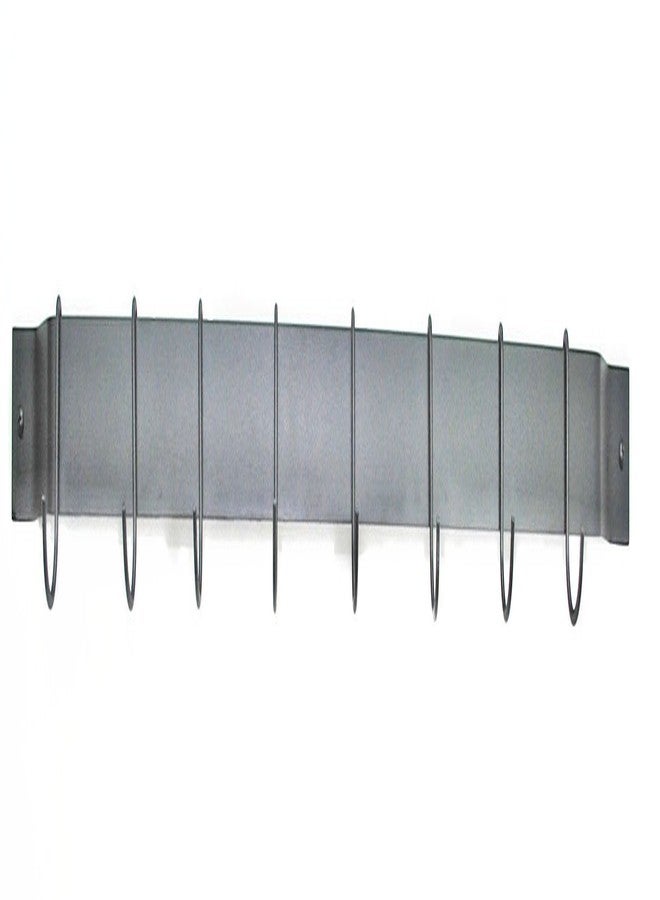 Rogar 36" Wall Mounted Bar Rack in Black with Black Hooks - Image 1