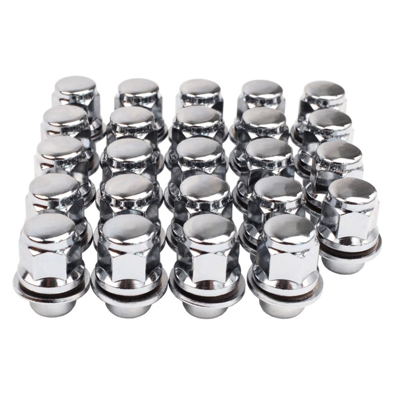 12x15 Lug Nuts 20 Pcs Chrome Closed End Mag Style Lug Nuts with Washer 1316 21mm Hex Compatible with Toyota CamryCorollaTacoma Lexus