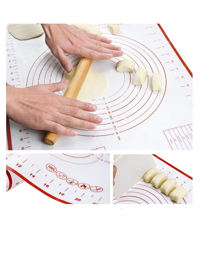 Silicone Kneading Pad Double Scale Non-stick Surface Dough Pad Kitchen Cooking(40X60cm - Image 2