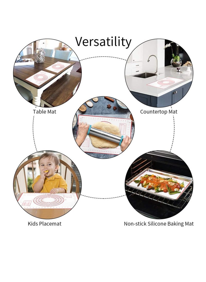 Silicone Kneading Pad Double Scale Non-stick Surface Dough Pad Kitchen Cooking(40X60cm - Image 3