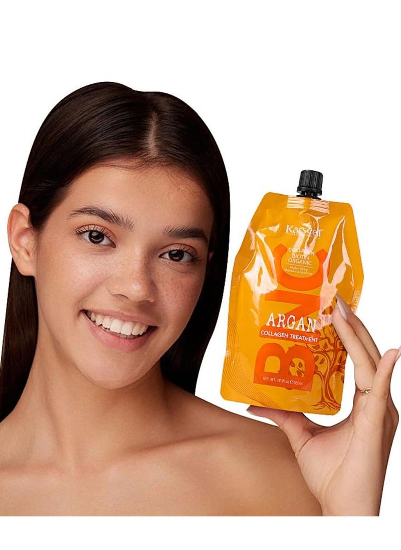 Karseell Karseell BNC Collagen Hair Treatment Mask - Deep Repair Conditioning Argan Oil Collagen Hair Mask Essence For Dry & Damaged Hair - 16.90 oz 500ml  - Image 4