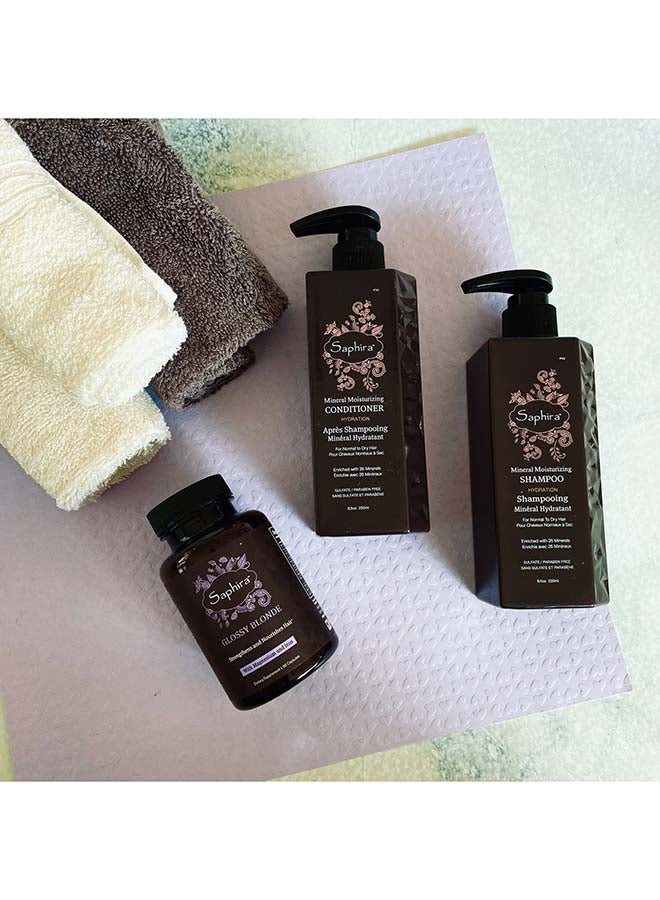 سافيرا شامبو سافيرا المرطب المعدني، ترطيب ولمعان للشعر وفروة الرأس الجافة والتالفة والمجعّدة أو المعالجة كيميائيًا - 250 مل - Image 4