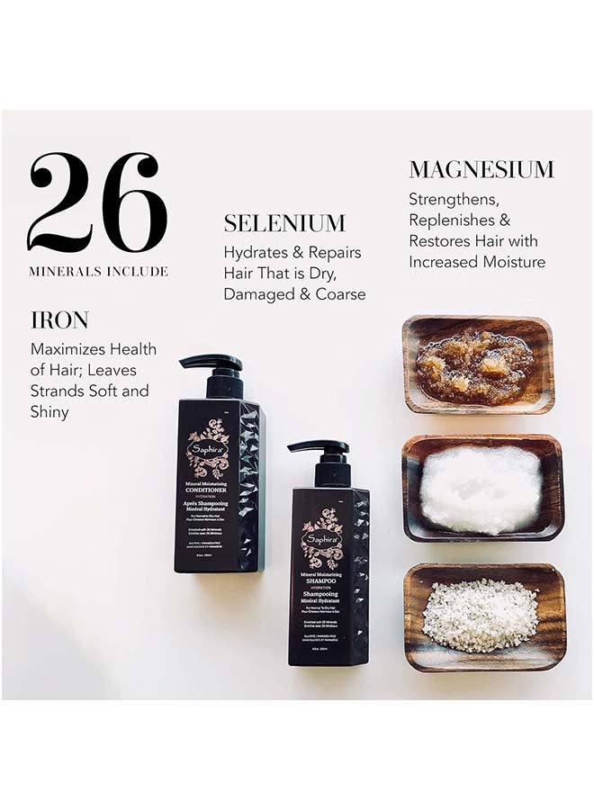 سافيرا شامبو سافيرا المرطب المعدني، ترطيب ولمعان للشعر وفروة الرأس الجافة والتالفة والمجعّدة أو المعالجة كيميائيًا - 250 مل - Image 3
