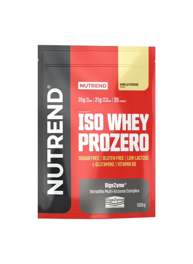 NUTREND Iso Whey Prozero Protein Powder, Vanilla Pudding, 1 lbs - Image 1