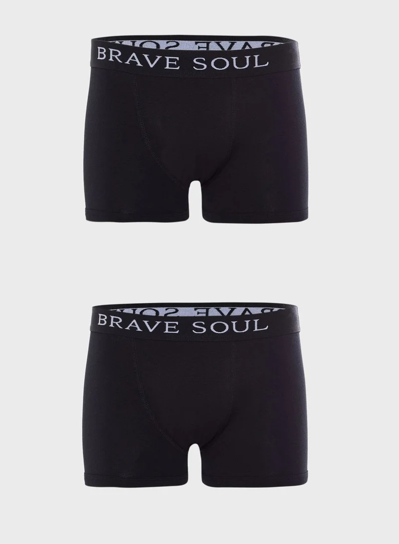 BRAVE SOUL 2 Pack Branded Antarsia Boxers