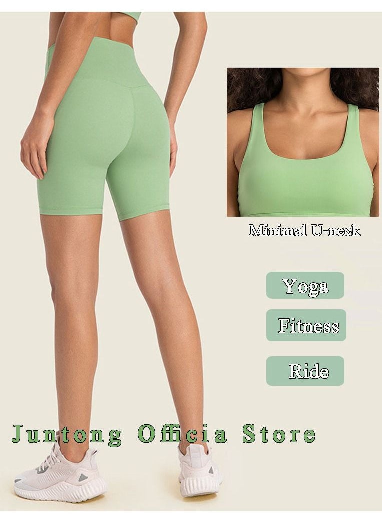 NIBEMINENT - Women's Fitness Set 2-piece Seamless Vest+High Waisted Shorts Yoga Suit - Image 1