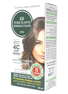 PURE PLANTA Permanent Herbal Hair Colour 4C Ash Brown 135ml  - Image 2