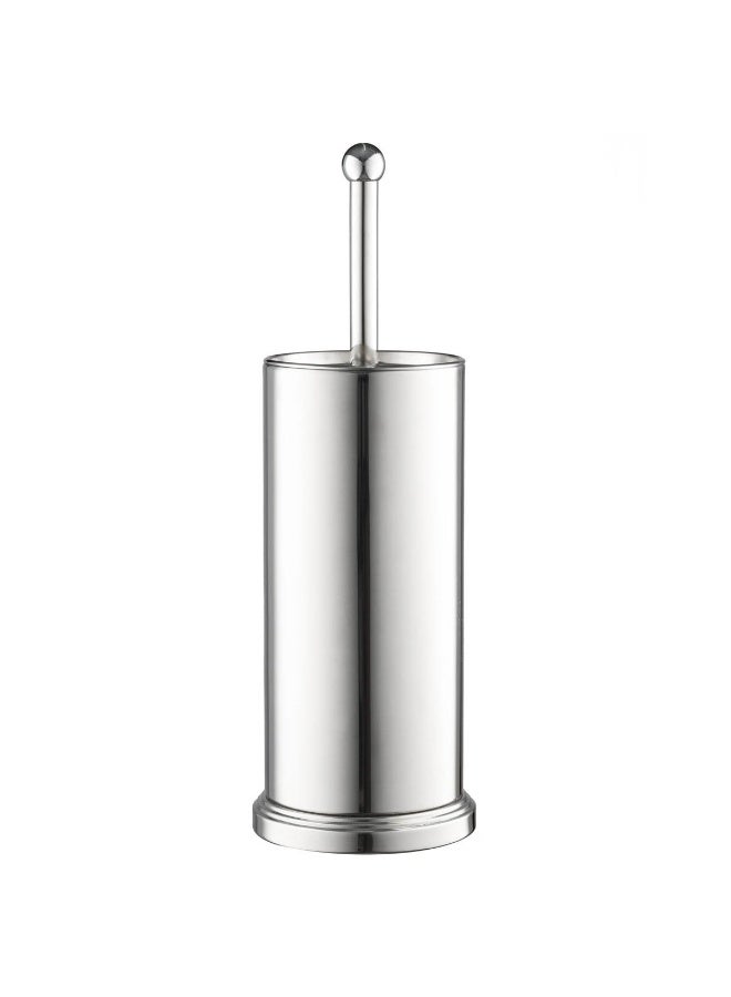 Home-it Toilet Bowl Brush and Holder Set - Chrome Tall Toilet Bowl Cleaner Brush with Lid, Great Bathroom Toilet Scrubber Brush - Image 2
