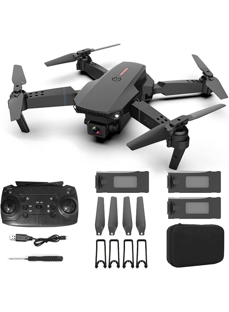 واحة الألعاب طائرة درون ذكية قابلة للطي بكاميرتين 4K، تحكم عبر التطبيق FPV، تثبيت الارتفاع، حركات 360°، تحكم بالإيماءات مع حقيبة حمل - Image 1