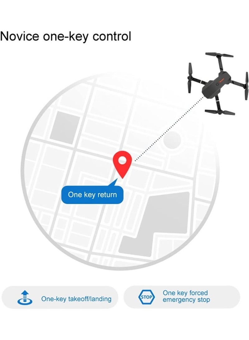 واحة الألعاب طائرة درون ذكية قابلة للطي بكاميرتين 4K، تحكم عبر التطبيق FPV، تثبيت الارتفاع، حركات 360°، تحكم بالإيماءات مع حقيبة حمل - Image 3