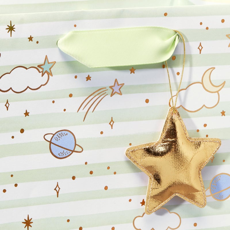 Papyrus 13" Large Gift Bag (Celestial with Stripes) for Baby Showers, Bridal Showers, Birthdays and All Occasions (1 Bag) - Image 3