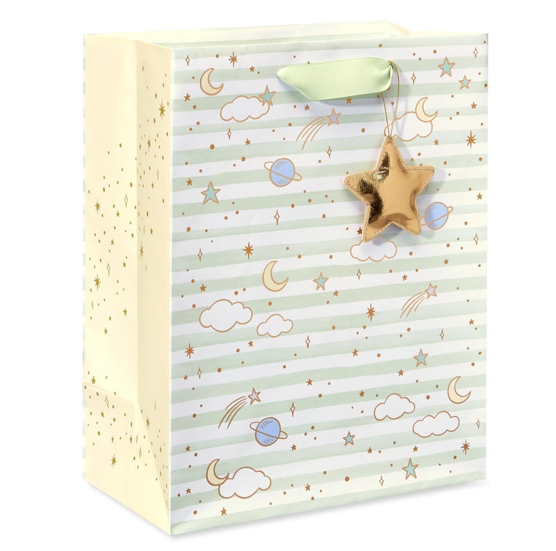 Papyrus 13" Large Gift Bag (Celestial with Stripes) for Baby Showers, Bridal Showers, Birthdays and All Occasions (1 Bag) - Image 1