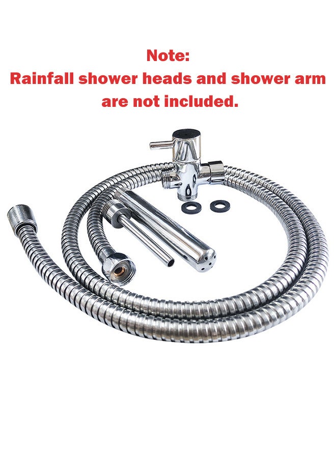 Shower System, 1.5m Shower Kit Stainless Bidets Kit with 2 Bathroom Handheld Nozzles and Water Flow Regulator Knob Cleaning Kit - Image 5