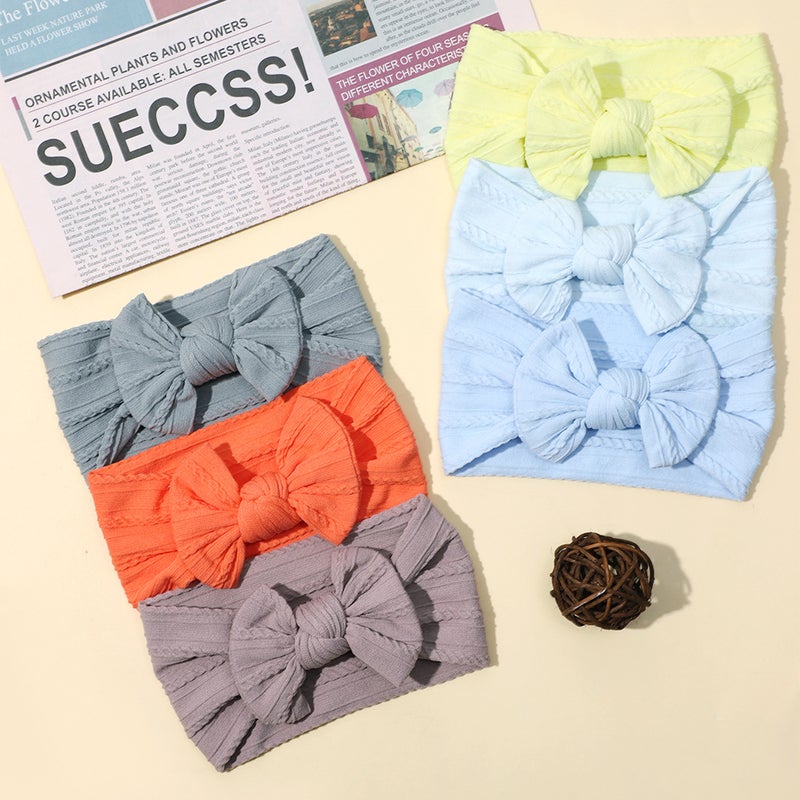 Children'S Jacquard Headband Elastic Nylon Baby Hair Accessories Bow Headband Baby Headband - Image 4