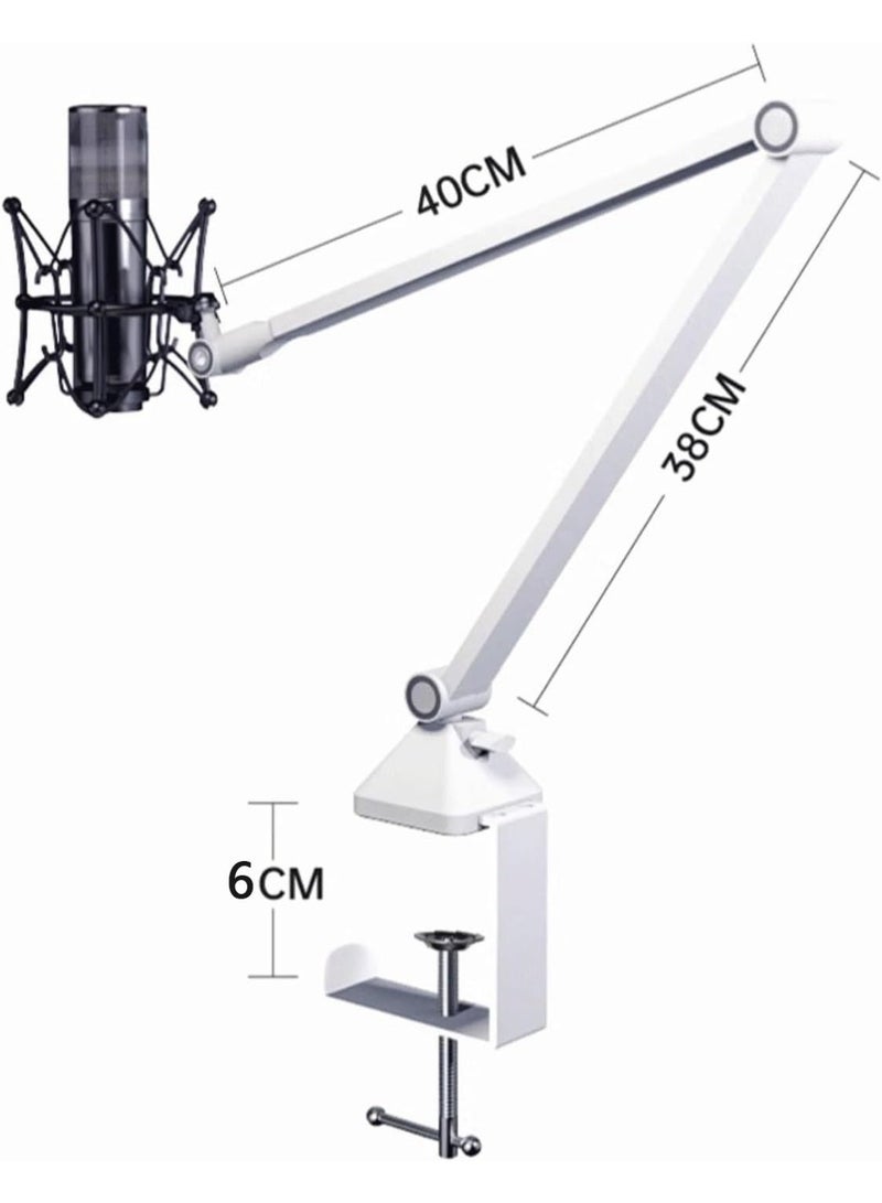 والالا حامل ميكروفون مكتبي قابل للتعديل - ذراع ذراع قابل للطي بسعة تحميل ٣ كجم، حامل ميكروفون منخفض الارتفاع للبث المباشر والألعاب والبودكاست والاستوديو والمكتب | ذراع تعليق محمول، مشبك وبرغي، لا يتطلب حفرًا - Image 5