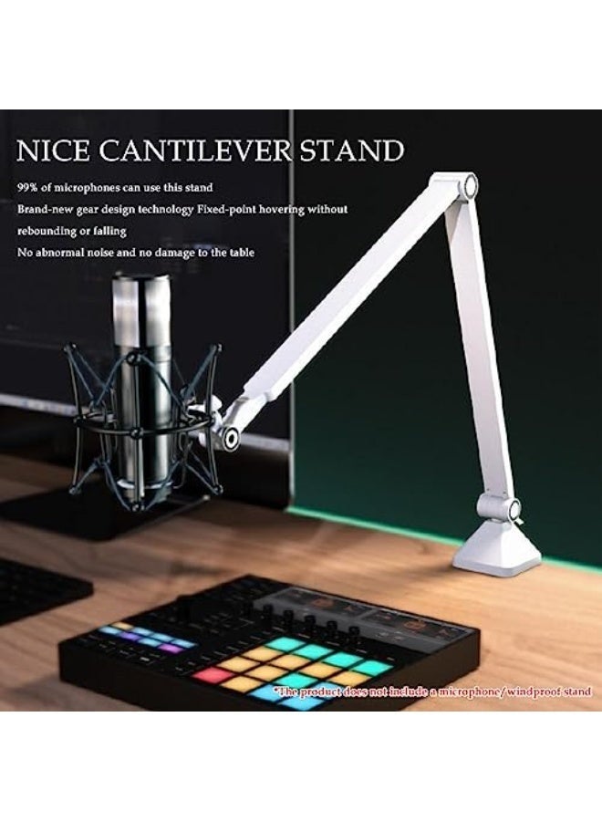 والالا حامل ميكروفون مكتبي قابل للتعديل - ذراع ذراع قابل للطي بسعة تحميل ٣ كجم، حامل ميكروفون منخفض الارتفاع للبث المباشر والألعاب والبودكاست والاستوديو والمكتب | ذراع تعليق محمول، مشبك وبرغي، لا يتطلب حفرًا - Image 3