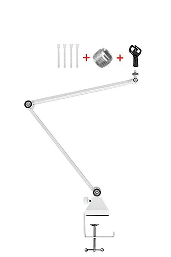 والالا حامل ميكروفون مكتبي قابل للتعديل - ذراع ذراع قابل للطي بسعة تحميل ٣ كجم، حامل ميكروفون منخفض الارتفاع للبث المباشر والألعاب والبودكاست والاستوديو والمكتب | ذراع تعليق محمول، مشبك وبرغي، لا يتطلب حفرًا - Image 1