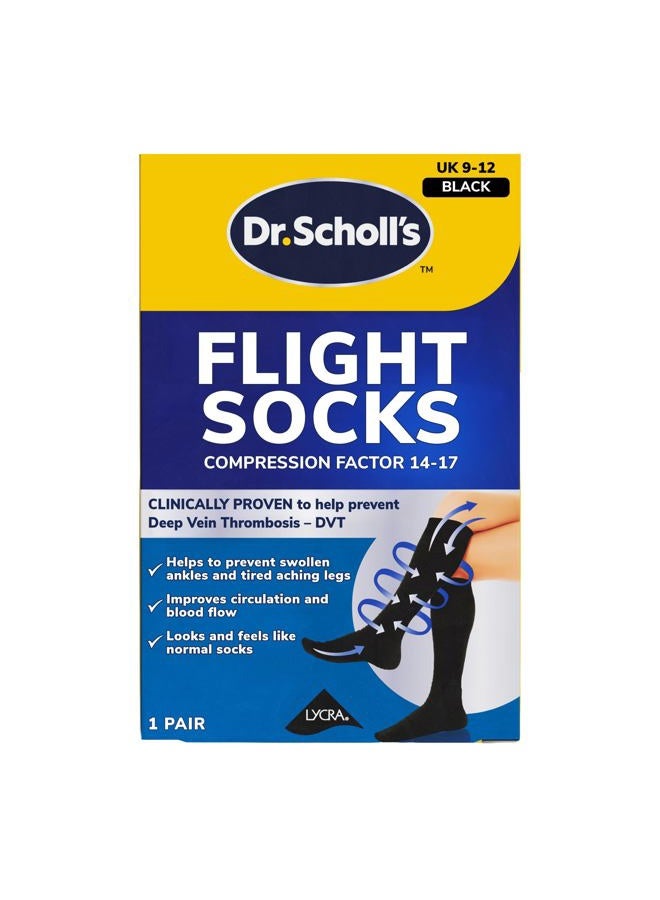 Dr. Scholl's Scholl Flight Socks - Clinically Proven Compression Socks for Flight Travel - Help Prevent Swollen Ankles and Deep Vein Thrombosis (DVT) - Sheer - Size 9-12, 1 Pair - Image 1