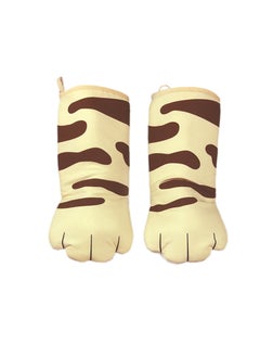 New Cotton Cat Paw Oven Gloves Heat Resistant A pair of orange cat's claw gloves