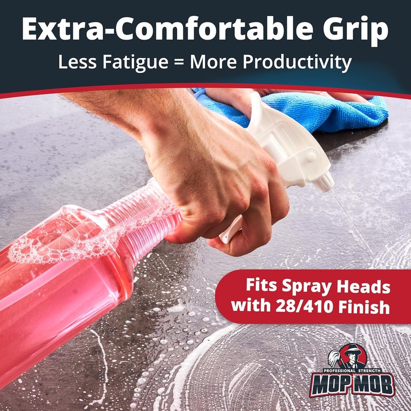 Mop Mob Pro Grade, BPA-Free 32oz Spray Bottle 3 Pack - Bottles ONLY. Spray Heads NOT Incl. Clear, 32 Oz Heavy Duty Plastic Bottles for Spraying Chemicals and Bleach. Best Home and Commercial Cleaning Supplies - Image 4