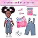 UNICORN ELEMENT Black Baby Doll with TieDye Rainbow Top and Clothes Set 145 Inch Silicone Realistic Girl Doll - Image 4