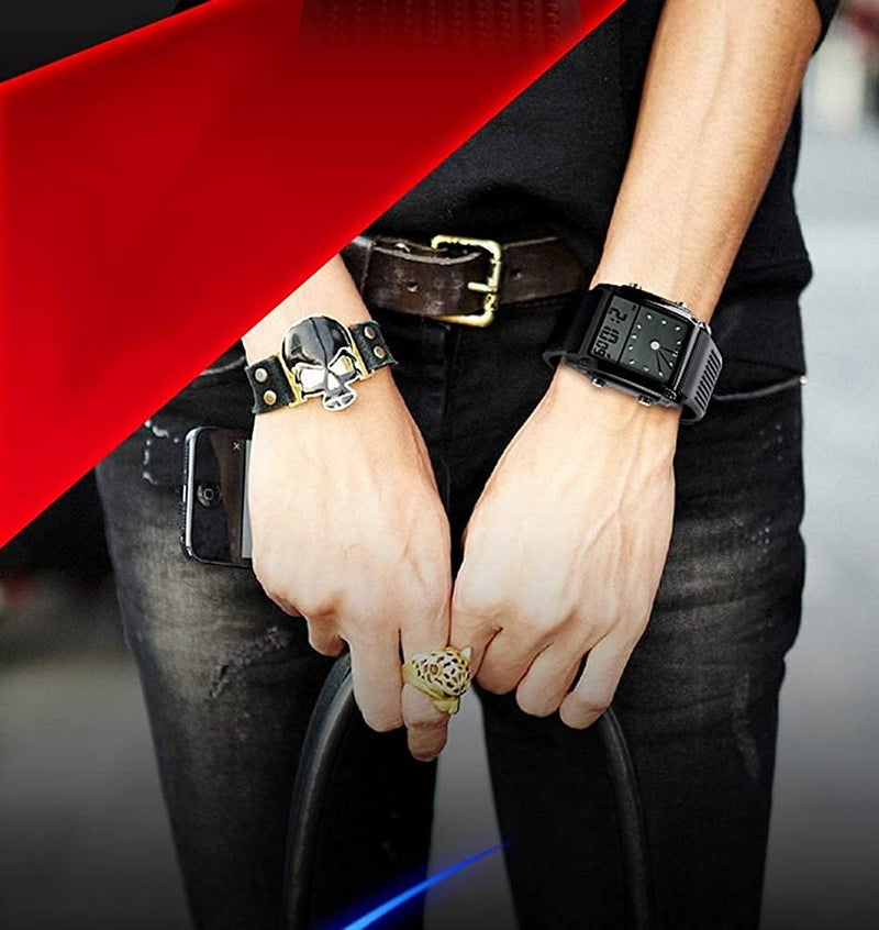 MASTOP Dual Time Display LED Digital Jelly Electronic Sport Watch for Unisex Waterproof ï¼ˆBlackï¼‰ - Image 3