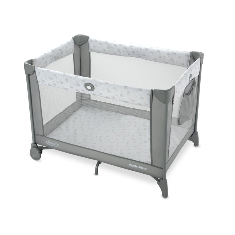 Graco Pack â€™n Play Portable Playard, Compact Fold, Mesh Storage Pouch, Lightweight Playpen, Reign - Image 1