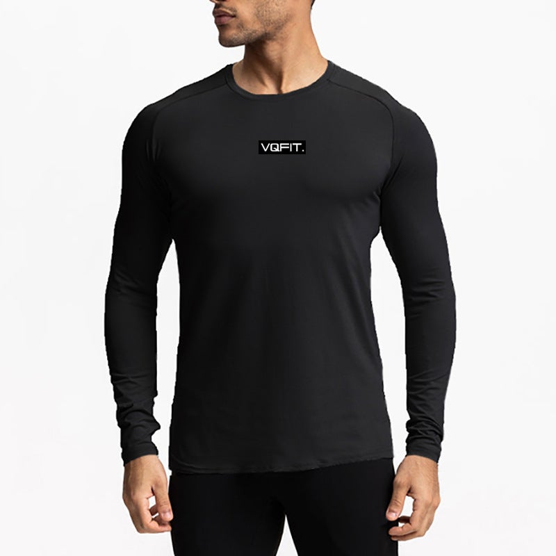 VQFIT Fitness Running Sports Long Sleeve T-shirt Muscle Men''s Autumn Elastic Tight Clothes Crewneck Explosive Base Shirt - Image 2