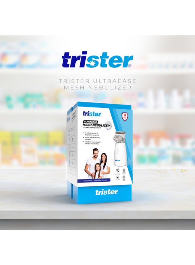 trister Ultraease Mesh Nebulizer TS‑143NZM — Solution For Multiple Respiratory Discomfort, Easy Inhale, Level Adjustment, Ultrafine Particles, Portable, White - Image 5