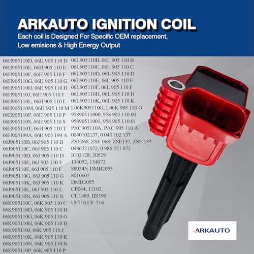 ARKAUTO Performance Ignition Coil Pack Set Of 4 Compatible With AUDI A3 A4 A5 A6 A8 Q5 Q7 Q8 RS5 S3 S4 S5 S7 S8 SQ5 SQ7 TT VW BEETLE GOLF PASSAT 1.8T 2.0T 4.0T EA888 GEN3 EA825 For UF716 - Image 4