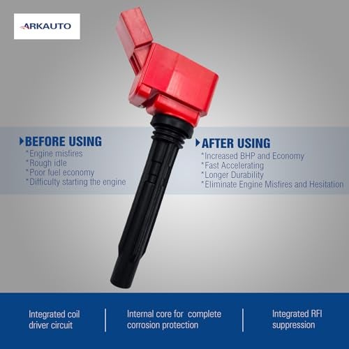 ARKAUTO Performance Ignition Coil Pack Set Of 4 Compatible With AUDI A3 A4 A5 A6 A8 Q5 Q7 Q8 RS5 S3 S4 S5 S7 S8 SQ5 SQ7 TT VW BEETLE GOLF PASSAT 1.8T 2.0T 4.0T EA888 GEN3 EA825 For UF716 - Image 3